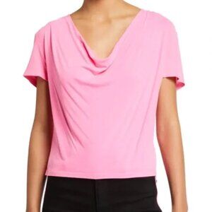 Alice + Olivia Cowl Neck Short Sleeve T-Shirt